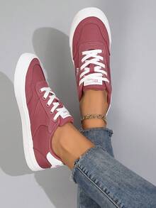 1 Pair  Womens Sneaker  Lace Up    Outdoor    Four Seasons - 中紫紅色 - 查看 2