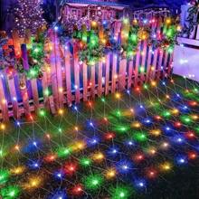 1 Peça Luzes de Rede Solar 96/192 LEDs, IP65 Impermeável Fio de Cobre 8 Modos Luzes Solares de Fada para Jardim, Pátio, Árvore, Festa de Natal, Casamento, Ação de Graças, Decoração de Pátio, Tiras de LED Solares de Fada, Luzes de Fada Solares Frescas de Jardim
