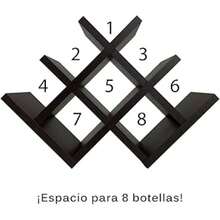 Estructura de Madera para Botellas de Vino | Diseño Cuadrado Minimalista - Negro - Ver 4