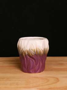 1pc Vintage Handmade Crackle Purple Ceramic Coffee Mug, Retro Afternoon Tea Cup, Creative Rustic Teacup, Breakfast Milk Mug, Espresso Cup Back To School