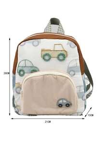 Embroidered Car Student Backpack For Boys Girls Kindergarten Elementary School Customizable Letter Preschool Backpack Patches Bags For School - Blue and White - View 6