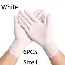 6/10/50/100PCS White Disposable Nitrile Gloves, Durable Household Cleaning Gloves, For Kitchen, Bathroom, Cleaning, Food Handling, Tattooing, Beauty, Hair Dyeing, Pets, Beauty Salons, Cleaning Supplies, Home Gadgets.