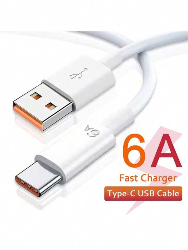 1M/6A USB Type-C Mobile Phone Cable, Wholesale Factory Android Type-C Cable, Super Fast Charging Data Line Compatible With IPhone 16, 16 Pro Max, 15, 15 Plus, 15 Pro, 15 Pro Max,Compatible With Redmi, Compatible With OnePlus Type C, Charger