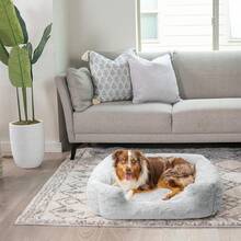 Best Friends By Sheri Lounge Bed Calming Faux Fur Dog Bed, Gray, Large, 36 X 27 - Xám - Xem 11
