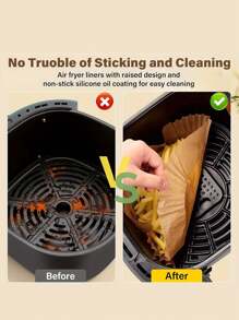 50/100 Sheets Of High-Quality Air Fryer Paper - Thickened, Non-Stick, Suitable For Air Fryers 2-8 - Essential Kitchen And Restaurant Supplies For Frying, Baking, And Microwave Ovens, Practical Air Fryer Paper, Essential For Baking Cakes