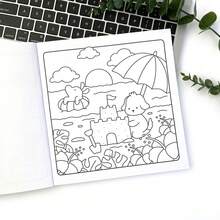 1PC ( COZY CUTIES) Adult And Adolescent Stress Relieving Colouring Book,CoCo High-End Soft Leather Coloring Book,Cute And Comfortable Cartoon Scenes, Soothing Stress And Relaxing Mood,Back To School Gifts For Friends, Classmates, And Colleagues - COZY CUTIES+Calendar Pad Paperg Book - View 5