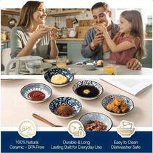 6pcs Ceramic Dipping Sauce Bowl Set, Dipping Sauce Dish, Salsa Bowl, Small Bowl, Salsa Plate, Meat Sauce Bowl, Serving Bowl, Mini Kitchen Bowl, Side Dish Bowl, Sushi Bowl, Ketchup Bowl, Condiment Bowl,School Supplies