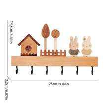 1 Set Simple And Cute Style Solid Wood Key Hook, Three-Dimensional Design Wall Cabinet Nail Free Hook For Wall Decoration