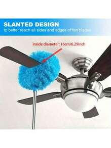 1/2 Pcs Long Handle Microfiber Ceiling Fan Duster - Dust Proof, Reusable, Machine Washable, Easy To Clean Brushes - Removable Brushes For Easy Cleaning, Perfect For RV Or Home Use