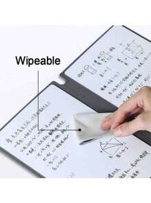1pc A5 Reusable Whiteboard Notebook Leather Memo Free Whiteboard Pen Erasing Cloth Weekly Planner Portable Stylish Office Notebooks Back To School