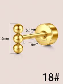 一套20G镀金耳钉，扁平不锈钢蝴蝶、蛋白石、珍珠、花朵、太阳、蛇形十字架、立方氧化锆耳钉，扁平耳骨螺旋耳环，女士扁平耳环，低过敏性立方氧化锆耳环，耳骨螺旋耳环 - 金色-2 - 查看 12