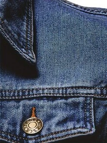 Men's Slim Fit Denim Jacket, Classic Fashion With Pockets, Autumn And Winter Men's Jean Jacket - 深色水洗藍 - 查看 7