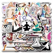 55PCS Sports Yoga Stickers Vinyl Aesthetics Motivational Stickers Scrapbook, Journaling, Laptop, Bumper, Skateboard, Water Bottles, Computer, Phone, Cartoon, Hard Hat, Car Stickers - Multicolor - View 1