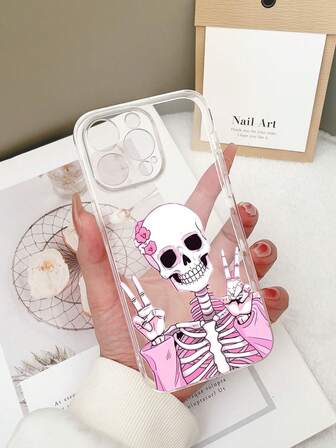 1 件透明 TPU 防摔彩色骷髅图案手机壳适用于 15/15Pro/15Plus/15ProMax/16/16Pro/16Plus/16ProMax/17/17Pro/17ProMax、Galaxy S23 Ultra/A14/A24、Redmi Note 12 Pro、Pixel 8/8 Pro