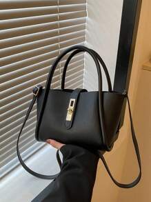 Nuevo bolso de madre de moda de mujer de unicolor de PU, versátil bolso bandolera con monedero pequeño