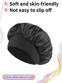 1 pièce / 2 pièces Nouvelle casquette de sommeil élastique à large bord en satin doux et respirant, style mode décontracté et confortable pour usage quotidien