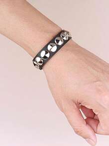 Xiacheng 1/3 Pcs Punk Rock Studded Bracelet Set Spiked Leather Cuff Bracelet For Men Women 80s Wristband Emo Bracelet Adjustable