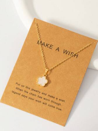 1 pièce Collier pendentif trèfle à la mode pour femme, collier de luxe délicat et léger avec un design unique