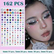 Self Adhesive Face Gems And Pearls For Makeup, Festival Jewels, Hair Gems, Rhinestone Stickers For Face, Eye, Makeup, Body