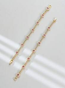 1 pulseira elegante de tênis com zircônia sintética em formato de coração para mulheres, presente luxuoso para dia dos namorados/aniversário