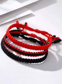 Set de pulseras tejidas a mano de la suerte, pulseras trenzadas ajustables, pulseras de la amistad, regalo para amigos y familia