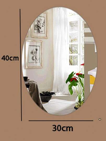 1pc DIY Acrylic Mirror, Bathroom Spiegel Makeup Unbreakable, Self Adhesive, No Installation Required. Wand Square Round Heart Shaped Unbreakable Waterproof Material, Peel Stick, Bedroom Vanity Office, Indoor Outdoor Walls. Home Back To School Room Supplies view 4