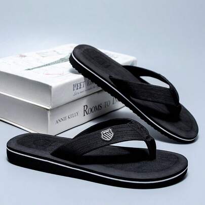 Zapatillas de hombre casuales, elegantes, suaves y cómodas con diseño de zigzag, para interior y exterior. Sandalias negras para mujer.