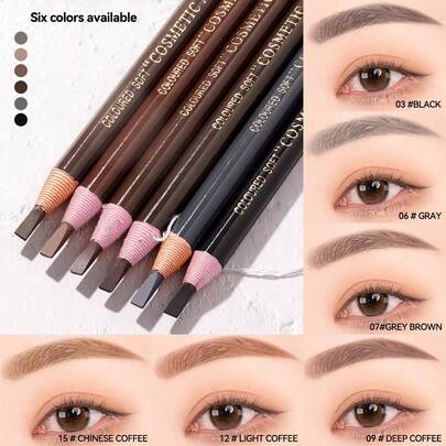 HENGSI Deep Brown Eyebrow Pencil, No Need To Sharpen, Natural Color, Sweat-Proof, Long-Lasting, Smudge-Proof, Suitable For Eyebrows, Eyeliner, Lip Liner, High Color Payoff, Suitable For Beginners And Professional Makeup Artists, Graduation, Birthday, Holiday, Summer, Autumn, Y2K Style, Versatile, Suitable For Women's Makeup, Parties, Beaches, Travel, Camping, Outdoor Activities, Campus Travel, Holiday Decoration, Also A Great Gift.