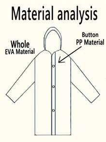 1pc Unisex Extra Thick EVA Waterproof Raincoat, Hooded Rain Jacket, Waterproof, Windproof, Quick-Drying, Breathable - Ideal For Cycling, Hiking, Outdoor Adventure And Back To School Summer Cooling,Beach,Travel