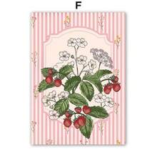 1 件复古花卉水果花瓶画廊多彩时髦海报简约墙面艺术帆布画客厅礼品装饰可选框架 - 彩色 - 查看 31