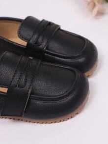 New Kids Hook And Loop Non-Slip Soft Bottom Simple British Retro Flat Shoes, Suitable For Spring And Autumn - Black - View 6