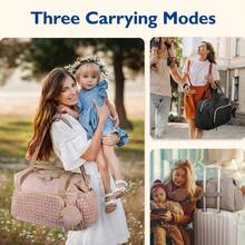 1 件婴儿尿布包，大容量尿布手提包，带奶嘴盒的旅行尿布包，尿布手提包，孕妇旅行手提包 - 彩色 - 查看 10