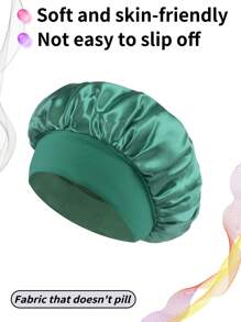 1 pièce / 2 pièces Nouvelle casquette de sommeil élastique à large bord en satin doux et respirant, style mode décontracté et confortable pour usage quotidien