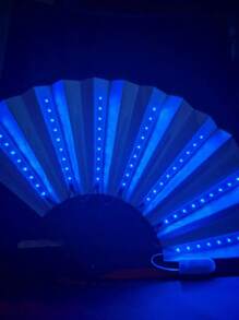 LED Lighted Fan; Multi-Color Chinese Handheld Folding Fan; Birthday Party Dance Gift; Wedding Night Bar Club Fluorescent Prop