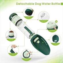 1pc Large Capacity Portable Pet Travel Water Bottle With Food Container, Outdoor Dog Walking Drinking Cup, Dog Water Bottle And Bowl Dispenser, Dog Supplies