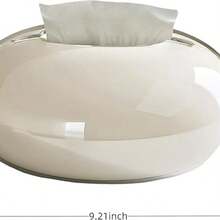 1 件椭圆形亚克力纸巾盒，美观实用的设计，奢华外观适合家庭/办公室，质地光滑，容量大，方便取纸巾，提升生活氛围 - 彩色 - 查看 7