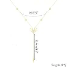1 pieza Collar colgante en forma de Y, collares largos de oro y plata para joyería de mujer - Collar con colgante en forma de Y - Ver 2