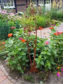 1 件/2 件乡村蒲公英花园装饰 - 花卉金属花园桩，经典风格，适合家庭花园装饰，送给朋友的最佳礼物，无需电源或电池，户外装饰 - 彩色 - 查看 3