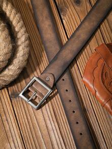 1 pieza Cinturón de cuero sintético para hombres, adecuado para uso casual y de negocios, gran regalo para novio, esposo, padre, hombre, uso diario, moda, adolescente, al aire libre, vacaciones, atlético, viaje, estilo bohemio, vintage de otoño, accesorios de otoño-invierno, adecuado para adolescentes, jóvenes, hombres, casual, al aire libre, atlético, vacaciones, regalos de graduación, cumpleaños - Hebilla cuadrada - Ver 29