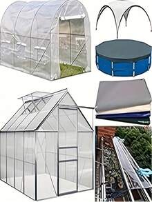 1 rolka taśmy naprawczej do szklarni, wielofunkcyjna taśma naprawcza, przezroczysta taśma do naprawy otworów, wodoodporna i zapobiegająca zamarzaniu taśma naprawcza do szklarni, wodoodporna taśma uszczelniająca, odpowiednia do szklarni, płaszczy przeciwdeszczowych, parasoli, namiotów, użytku na zewnątrz itp.