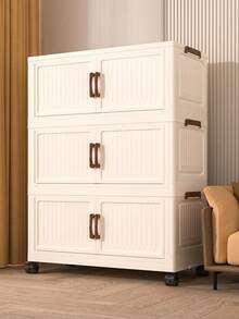 5/4/3/2/1 Layer Storage Cabinet, No Installation Required, Clothes Organizer Box, Plastic Folding Utility Storage Cabinet - Multicolor - View 12