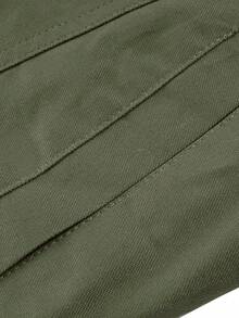 Men's Loose-Fitting Winter Coat With Flap Pockets, Lined With Thick Wool, A Classic And Warm Jacket. - 軍綠色 - 查看 7