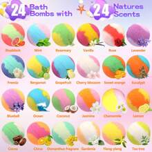 15pcs/24pcs Plant Essential Oil Bath Bombs, Fragrance Body Bathing Salt Balls, Perfect Gift For Holidays, Christmas Gift For Moms