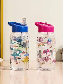 1pc 500ml Cute Animal Design Kids Water Bottle, Best Gift For Boys And Girls, Straw Cup Suitable For Outdoor, School, Sports, Graduation Season, Portable
