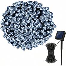 1 Pacote 5m/12m/22m 20/30/50/100/200 Luzes Solares LED, 8 Modos, Luz Solar de Fada para Exterior, Decorações de Festa de Natal, Luzes Solares de Jardim, Branco/Branco Quente/Multicolorido