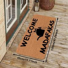 1pc Silicone Cat Pattern Doormat, Letter Print Household Entryway Decorative Carpet, Non-Slip, Wear-Resistant, Easy To Clean Long Carpet, Suitable For Living Room, Kitchen, Laundry Room, Patio, Bathroom Decor Carpet, Welcoming Mat - Multicolor - View 14