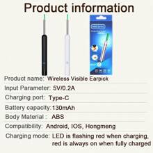 NATFIRE NATFIRE Wireless Ear Cleaner Ear Spoon Set Of 8 Ear Wax Removal With Mini HD Camera Can Take Photo And Video WiFi Connection Visual Ear Pick With LED Lights  USB C Rechargeable Smart Visible Earwax Cleaning Tool Otoscope Soft Silicone Ear Spoon Ear Tips Replacement Ear Scope Endoscope Compatible With Iphone IPad Android Phone  Best Gift For Family And Boy Girl Friends,Bag,Organizer,Storage