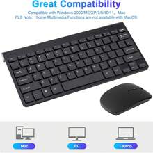 Dazone Ultra Slim Wireless Keyboard & Mouse Set Combo Ergonomic Mini 2.4G With USB Receiver For For PC/ Computer/ Desktop Full Size Quiet - màu đen - Xem 2