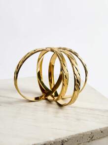 4 piezas de pulseras de lujo de oro y cobre, joyas bohemias para bodas, vacaciones y regalos de Navidad e invierno