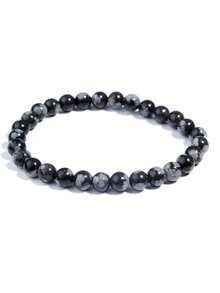 1 件 6 毫米天然石珠手链虎眼石玛瑙石英珠弹力手链男女款瑜伽饰品礼物 - 彩色 - 查看 38